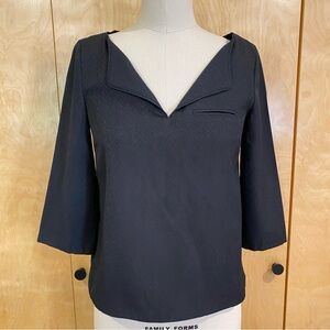 Comptoir Des Cotonniers Naline Black textured Blouse 34